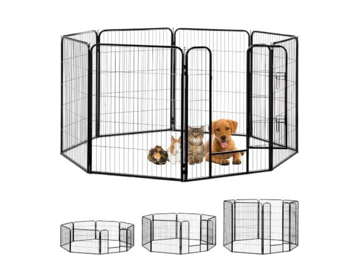 Relaxdays Enclos pour Chiots\, Petits Chiens\, Chiots\, pour l’intérieur\, Stable\, extérieur\, Parc\, Taille XL\, Noir