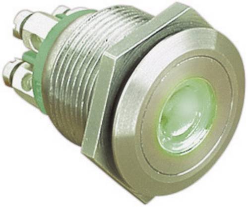 Bulgin MPI001/TERM/GN MPI001/TERM/GN Vandalismusgeschützter Drucktaster 24 V/DC 0.05A 1 x Aus/(Ein) tastend Grün (Ø x L) 22mm