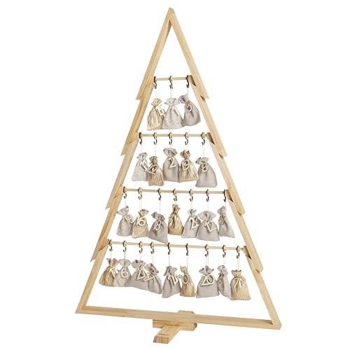 Howa XXL houten kerstboom met adventskalender voor kinderen, Hoogte: 134 cm