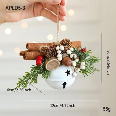 Uplift Treasures Christmas Bell Antlers Pinecone Hanging Ornament Decor f 100 Mm