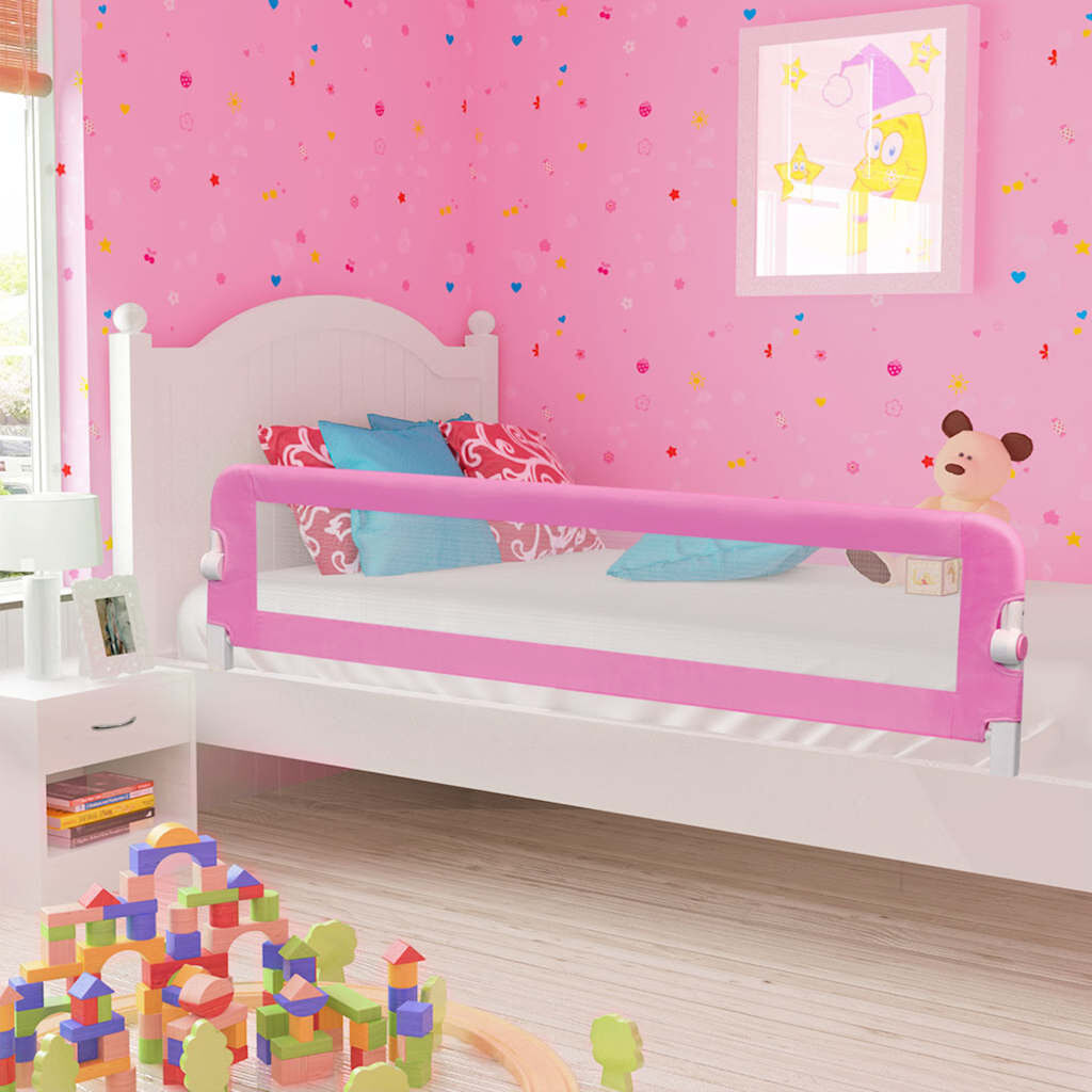 Symple Stuff Lykke Toddler Safety Side Rails Pink 42cm H x 40.5cm W x 180cm L