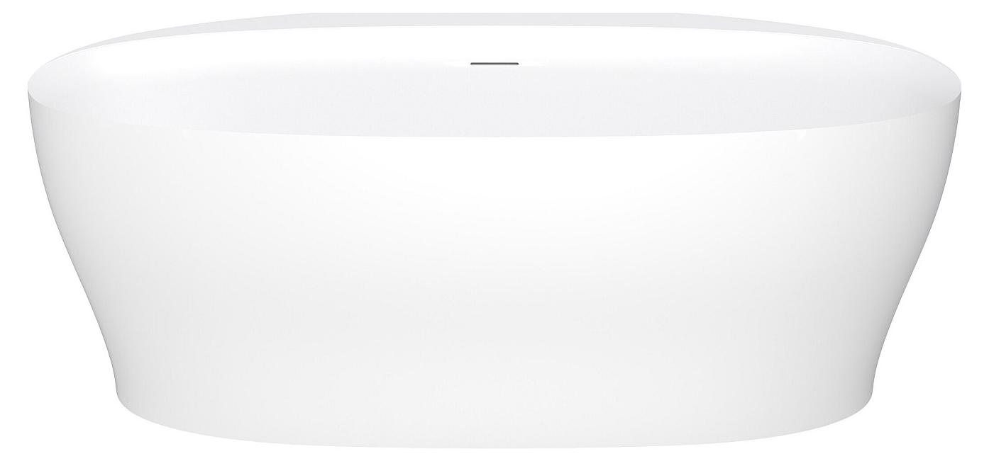 Halb freistehende Badewanne 160 x 80 x 58 cm Acryl Weiß matt 220 L LUMEL
