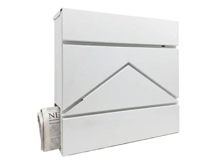 Relaxdays boîte aux Lettres\, compart. Journal\, 37×37×11 cm\, DIN C4\, Blanc résistant aux intempéries\, 4 clés\, boîte aux lettres