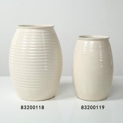 Lilys Living Approx. 14 Inches High Off White Ceramic Coil Pot