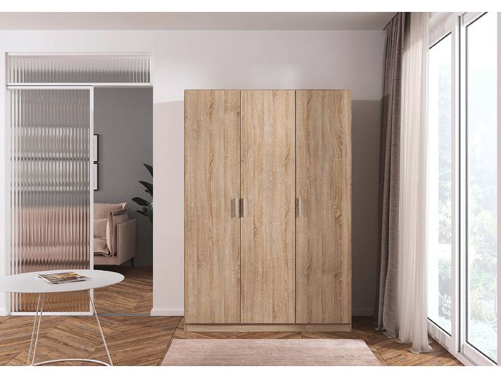 Drehtürenschrank Palermo 136cm Holz/Eiche Sonoma Dekor