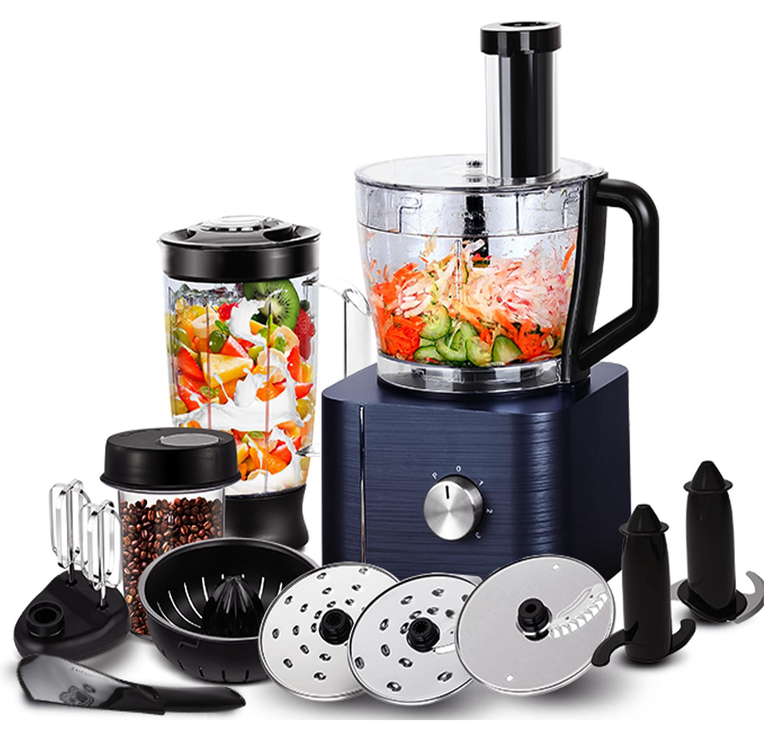 Selius Keukenmachine Donkerblauw - 1100 W - 3,2 L Mengkom