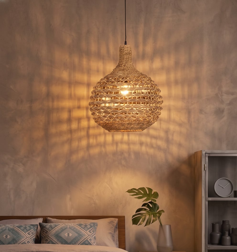 Lyora Hanglamp Griffin Rattan Bruin Rond Ø 46 cm