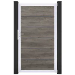 GroJa BasicLine PVC Stecksystem Premium Universal Einzeltor mit Alurahmen monument_oak
