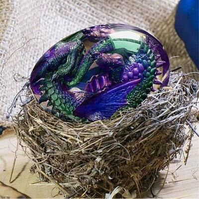 LightInthebox Lava Dragon Egg, Dream Crystal Transparent Dragon Egg, Dragon Egg Crystal, Dragon Statue Decor, Crystal Transparent Lava Dragon Egg Resin Handmade Sculpture Ornaments Souvenir