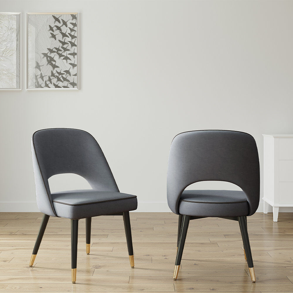 Canora Grey Anquanette Upholstered Dining Chair Grey 82cm H X 52cm W X 57cm D
