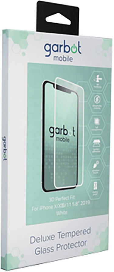 iPhone 11 Pro / Xs / X Garbot 3D Perfect Fit Hærdet Glas - Case Friendly - Gennemsigtig / Hvid Kant