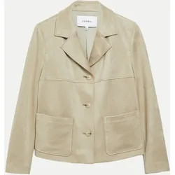 Jacke in Veloursleder-Optik Beige 38
