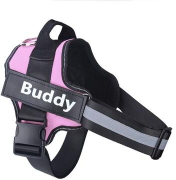 Inspire Daily Merch Reflective Personalized Dog Harness No Pull Breathable Pet Vest For Small Large Dogs Outdoor Training Accessories pink m