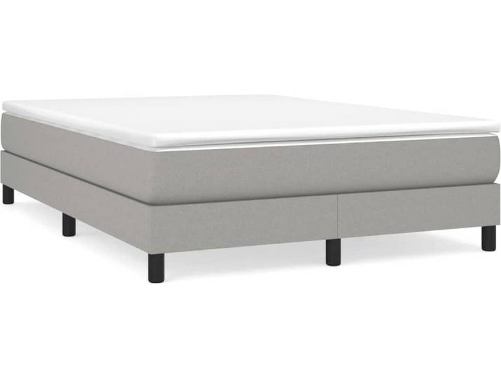 Cadre de lit gris clair 140x190 cm Tissu