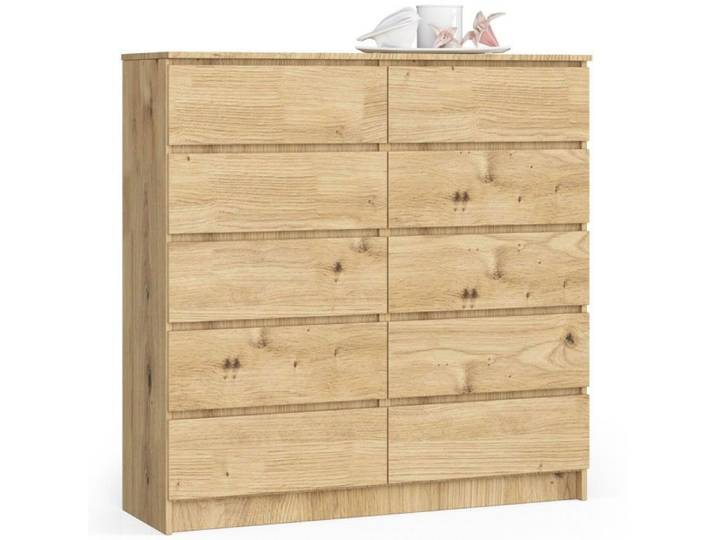 Commode AKORD K120 Chêne Artisan 120 cm 10 tiroirs façade Chêne Artisan 120x40x121 cm