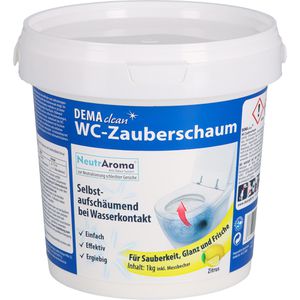 DEMAclean WC-Reiniger WC Zauberschaum, Pulver, mit Abperleffekt und Citrusduft, Eimer 1 kg