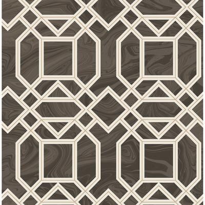 A-Street Prints Daphne Brown Trellis Wallpaper