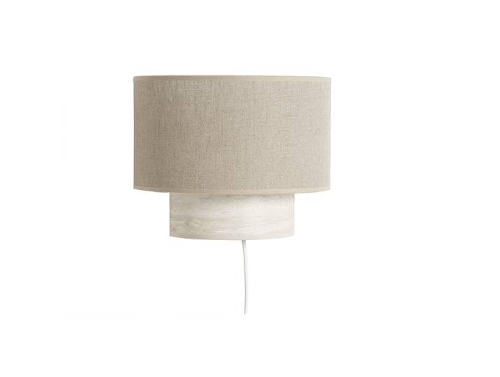 Applique murale design en lin beige et effet travertin H20 cm SEMA