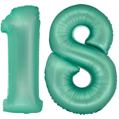 XL Folienballon mint grün Zahl 18