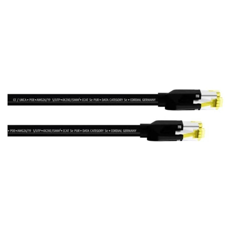 Cordial 15539 RJ45 Netzwerkkabel, Patchkabel CAT 5e S/UTP 10.00 m Schwarz PUR-Ma (S/UTP, CAT5e, 10 m) (15539)