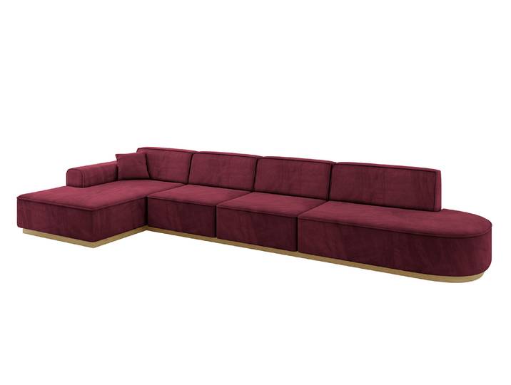 Ecksofa IREA-L3-v2 Bordeauxrot - Dream Velvet 202.11