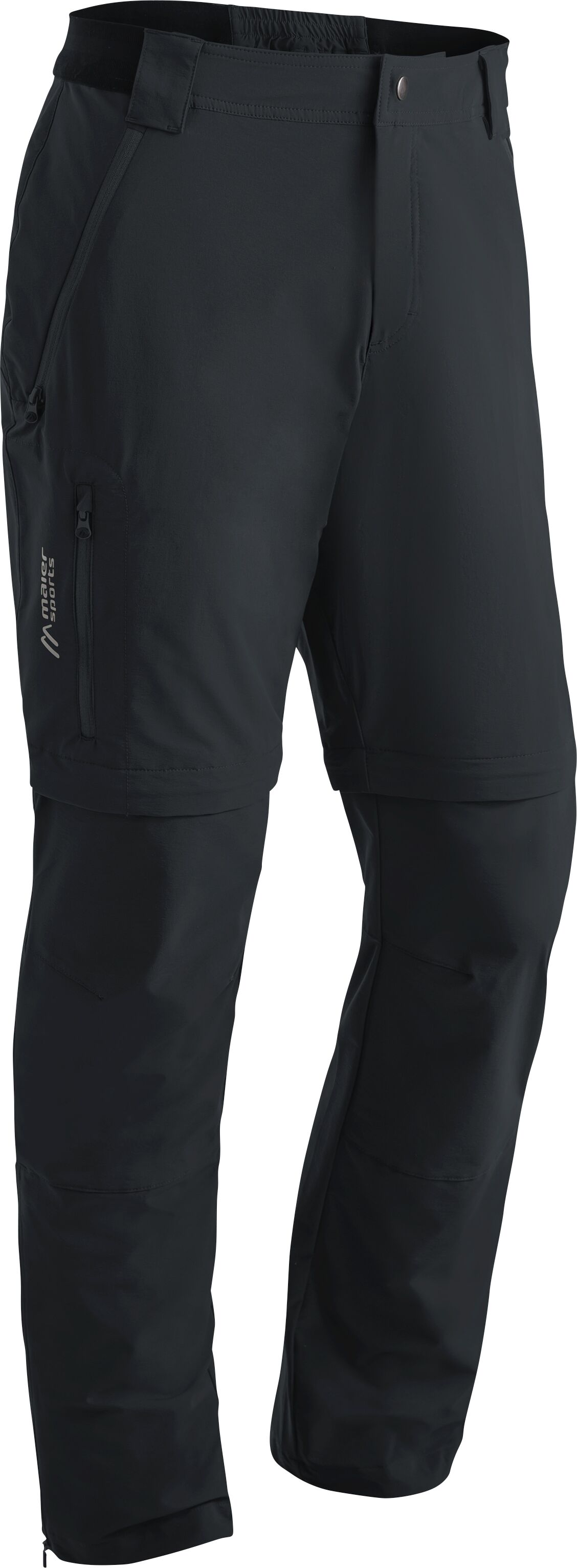 Funktionshose MAIER SPORTS "Norit Zip 2.0 M", Herren, Gr. 26, Kurzgrössen, schwarz, 73% Polyamid, 17% Polyester, 10% Elasthan, Hosen Funktionshose, Technische Outdoorhose mit Zipp-Off Funktion schwarz 26, Kurzgrössen