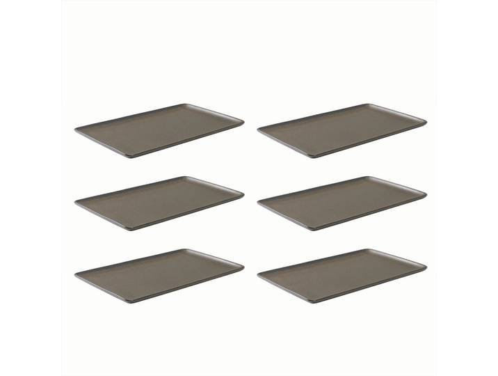 Aida Servierplatten-Set Raw, Braun, Keramik, 6-teilig, rechteckig, 33x12 cm, lebensmittelecht, Tischkultur & Servieren, Servierplatten