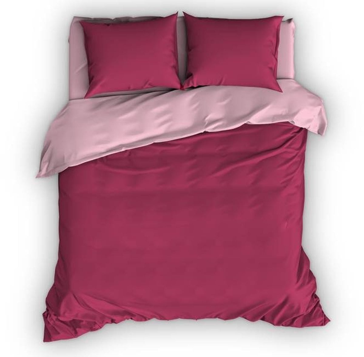 Satin d'Or Reverso Dekbedovertrek Tweepersoons Redbund/Rose 200 x 220 cm