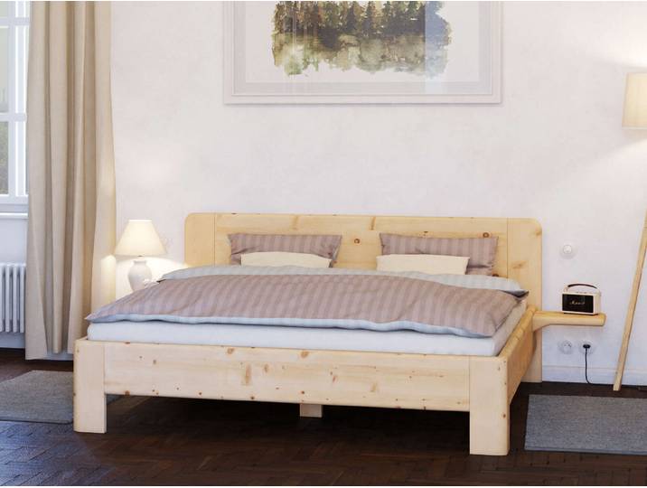 Zirbenbett „Niklas“ 140 x 210 cm Massivholz Zirbe