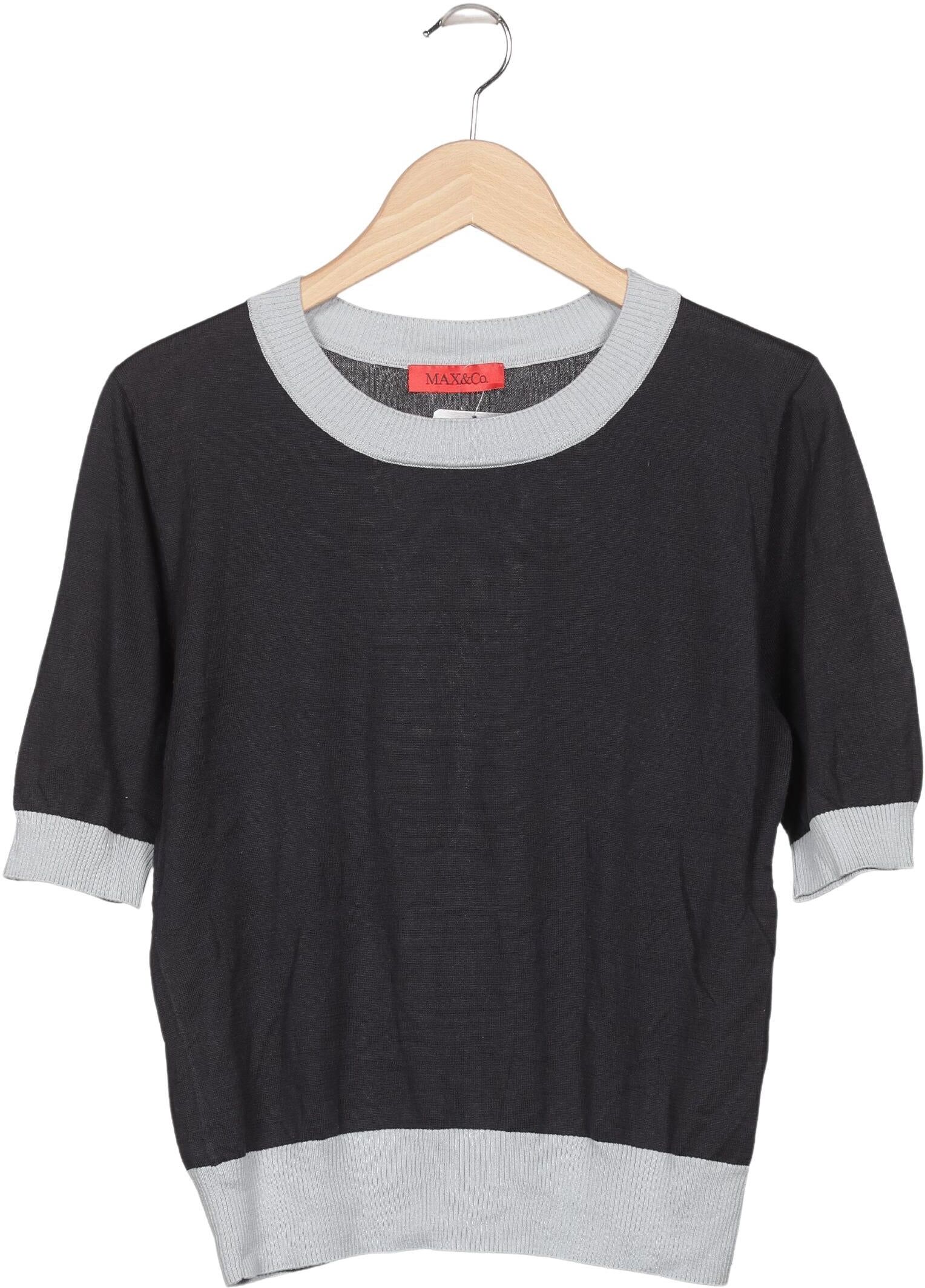 MAX&Co. Damen Pullover, Grau, Gr. L, Seide / Baumwolle - Second Hand