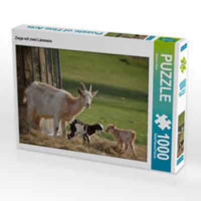 CALVENDO Puzzle Ziege mit zwei Lämmern 1000 Teile Lege-Größe 64 x 48 cm Foto-Puzzle Bild von Sabine Löwer