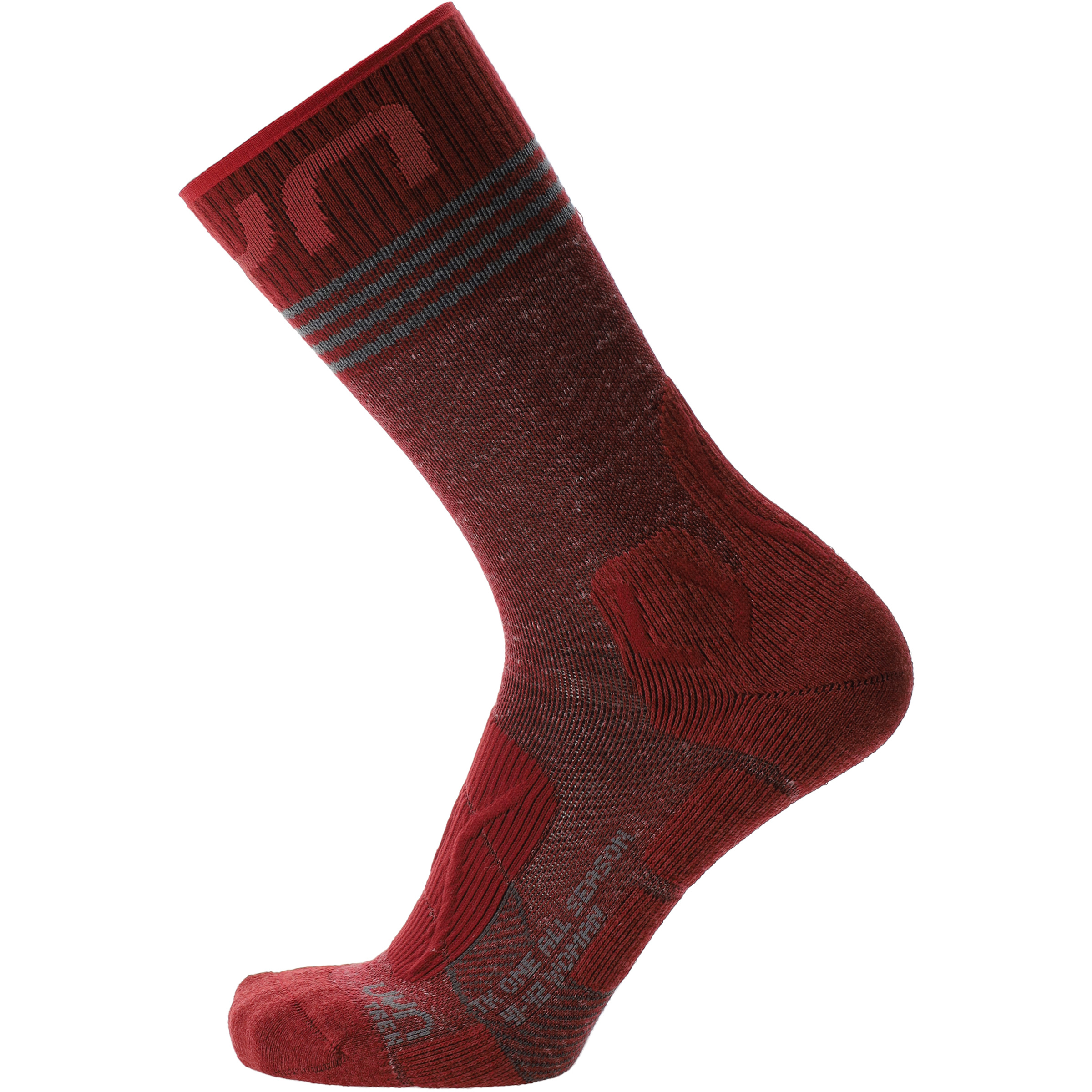 Uyn Trekking One All Season Mid Damen Wandersocken rot Größe 39 Trekking Hautfreundlich Merinowolle