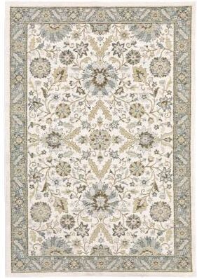 Style Haven Adalynn Vintage Borders Stone Grey/Ivory Traditional Rug
