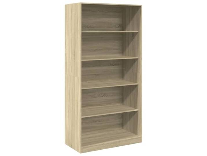 HBBMGYD Kleiderschrank, Eiche Sonoma, 100 x 50 x 200 cm, Spanplatte 5 Fächer, Aufbewahrung für Kleidung, Hüte, Handschuhe, Wandbefestigung, minimalistischer Stil