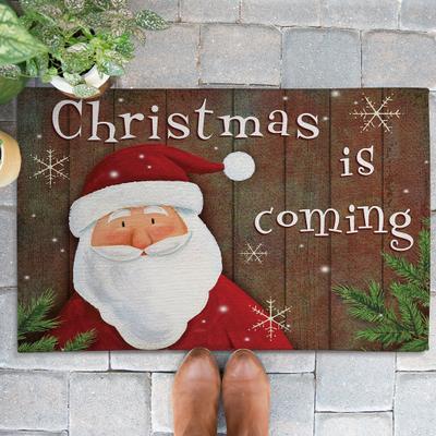 Laural Home Christmas Themed Chenille Outdoor Rug