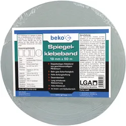 Spiegelklebeband 19 mm x 10 m, Doppelseitiges Klebeband DE/IT/FR
