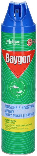 Baygon Mosche e Zanzare Plus Spray Insetticida 400 ml