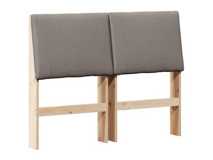 Makastle Kopfteil Taupe 135 cm Massives Kiefernholz Gepolstert Schaumstoffpolsterung