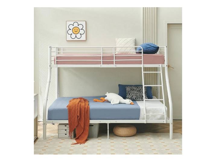 LuxusKollektion Jugendbett Etagenbett Metall Weiß 90x200cm/140x200cm