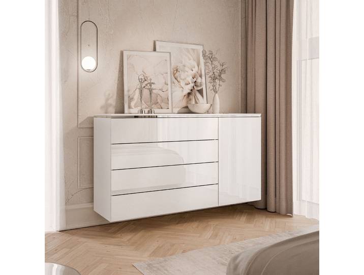 Kommode mit Schubladen AURORA SILVER 4S1D