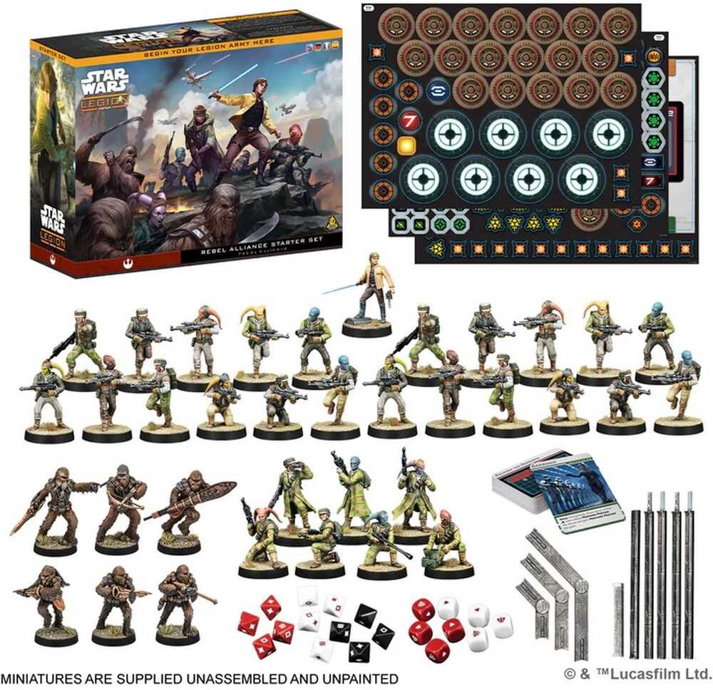 Atomic Mass Games Star Wars: Legion - Rebel Alliance Starter Set for Two Players, Includes Miniatures, Dice, and Rules