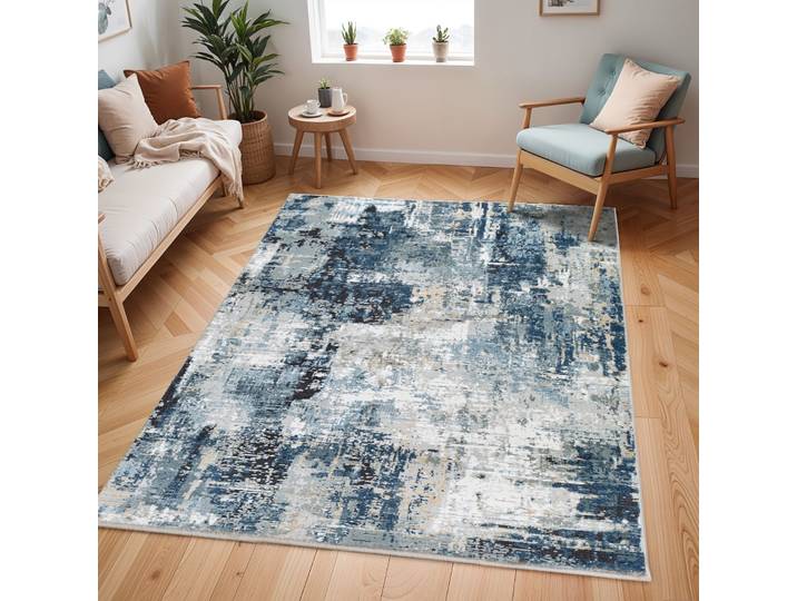 Teppich LIVABLISS PARIS , blau, B:200cm H:9,9mm L:275cm, Polypropylen, Teppiche, Teppich