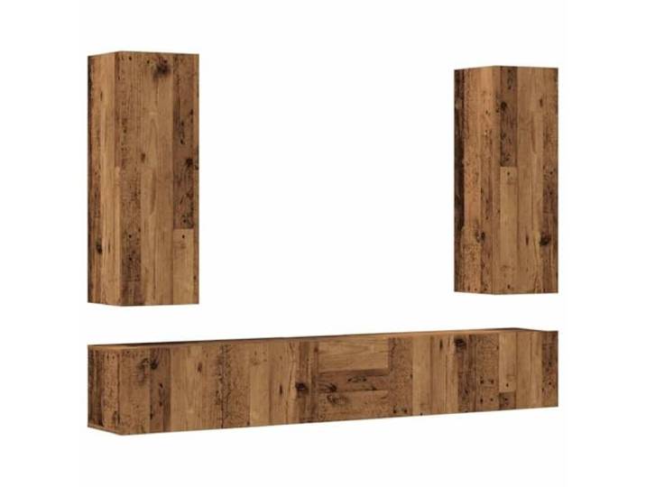 LMTYOENFG 5-tlg TV-Schrank-Set Wandmontage Altholz-Optik Holzwerkstoff Moderne hängende Lowboards bieten reichlich Stauraum für Wohnzimmer oder Schlafzimmer und sparen wertvolle Bodenfläche.
