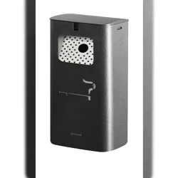 Stil Casa Wand-Aschenbecher, lackierter Stahl, 17,5x10,5xh. 34 cm, internes Behältnis, Schlossverschluss, Wandmontage, schwarz.