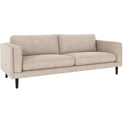 Sofa Braden 3-Sitzer aus Stoff, klassisch mit Eichenholzbeinen, Bezug Robin Hellgrau