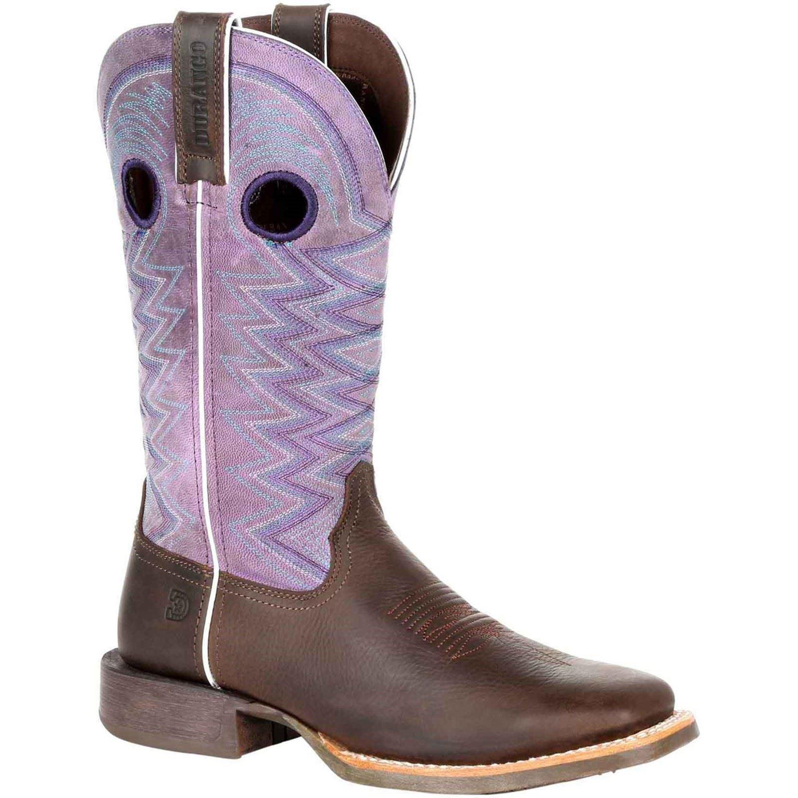 Durango Lady Rebel Pro Leder Damenstiefel Dunkelbraun/Amethyst