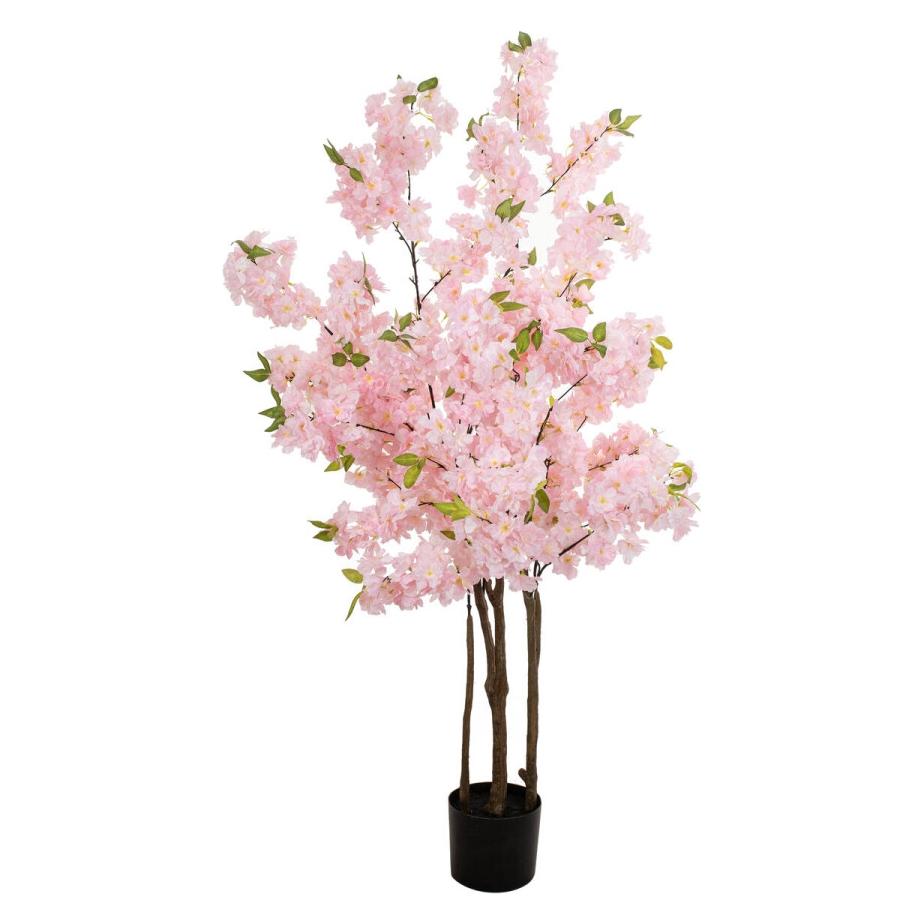 Europalms Künstliche Kirschbaum-Pflanze mit 3 Stämmen Rose (160 cm) (82507834)