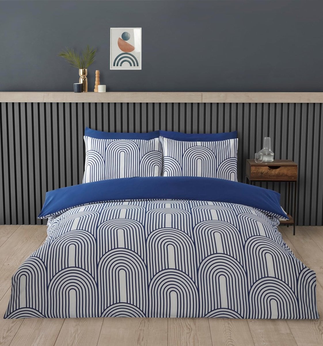 Dekbedovertrek Set voor Volwassenen Blauw en Wit