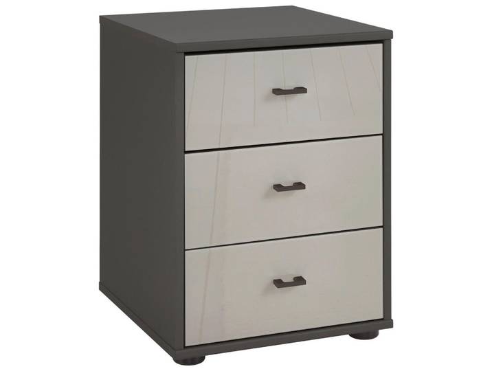 Novel Nachtschrank, Grau, Kunststoff, 3 Schublade(n) Schubladen, 40x64x43 cm, Typenauswahl, Schlafzimmer, Nachttische