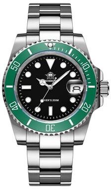 Fashion Sheath Addiesdive Men Stainless Steel Quartz Watch green Black Steel